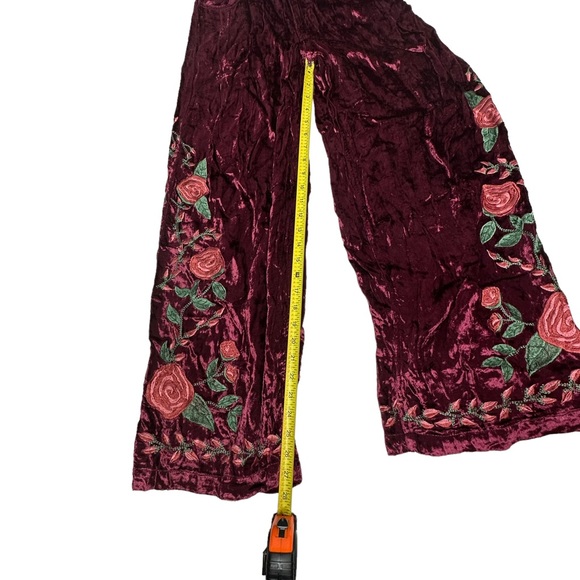 FINAL Last DAY NWT Anna Sui x FP Rose Garden Velvet Rose Embroidered Pants 0 - Picture 10 of 16